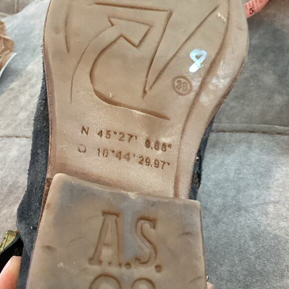 A.S.98 Felix Flat Boot Ankle Bootie Grey Free People Boho Leather US 7.5 8 EU 38 - Picture 6 of 13